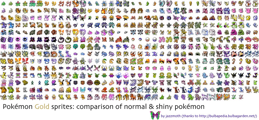 Gold Shinies, a complilation of shiny sprites from Johto (P…